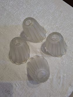 Set of 4 Frosted Glass Light Shades