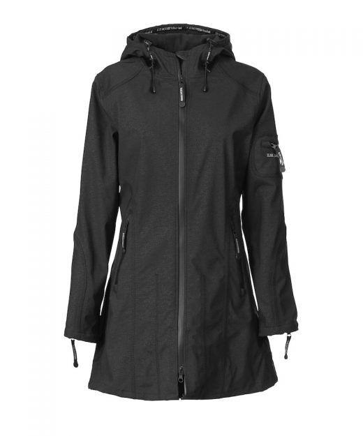 ILSE JACOBSEN BLACK LONG RAINCOAT