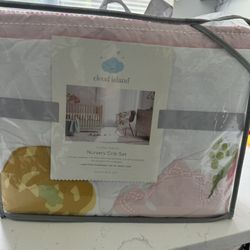 Cloud Island Nursery Crib Set - Floral Fields