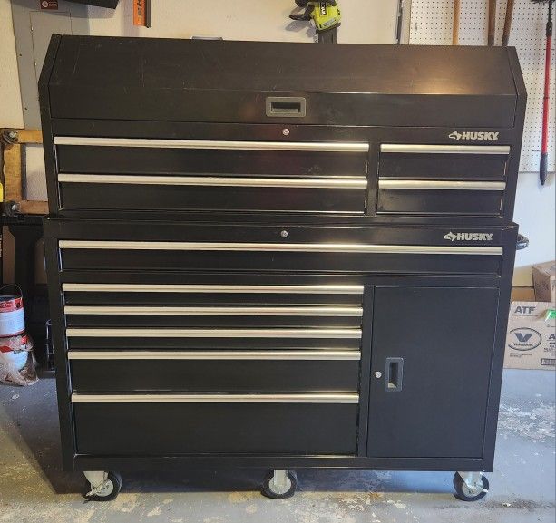 Husky 61" 10-Drawer 1-Door Chest and Cabinet Set