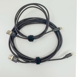 (2) Lightning Charging cables - 3ft and 10ft - Nylon Braided