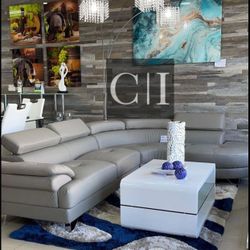 New Gray Sectional Sofa Couch 