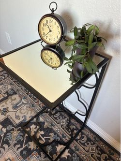 Small  black mirrored table