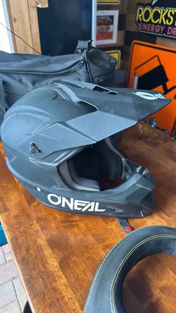 O’Neal XL helmet, Heatwave and Oakley goggles, EVS neck brace and O’Neal helmet bags