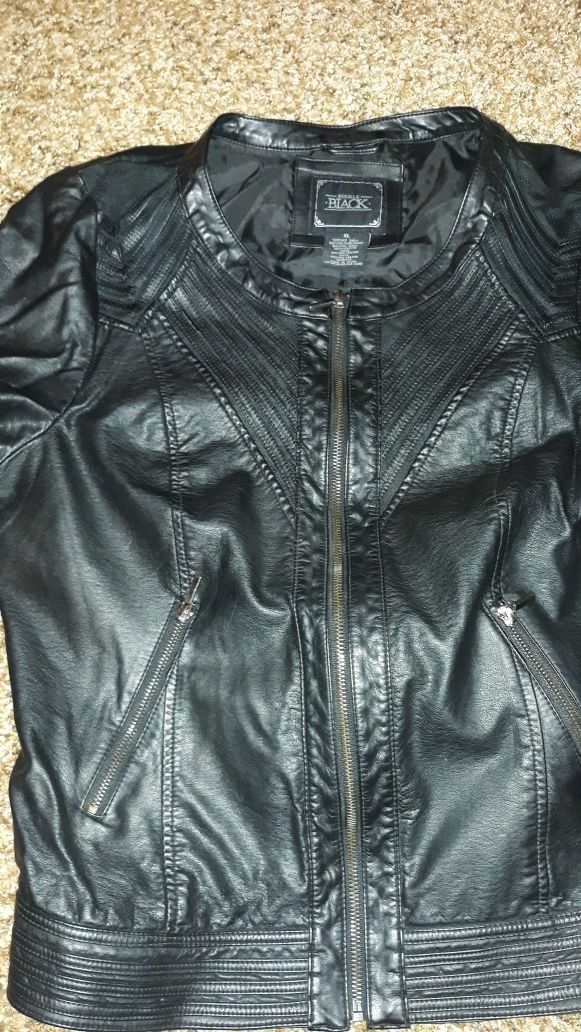 Buckle Black Women's Leather Jacket