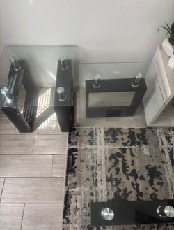 2-Piece Glass Coffee Table Set