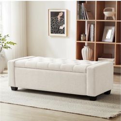 C36-Shoe Rack, Padded Storage Bench for Entryway, Bedroom & Living Room, Holds 330 lbs,Entryway Bench(Beige)