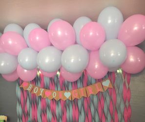 Gender Reveal Banner with balloons