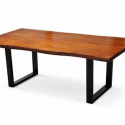Live Edge Inspired Dining Table + Metal Legs!