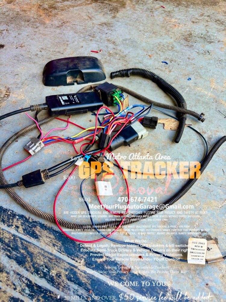 GPS TRACKER/KILL SWITCH REMOVAL
