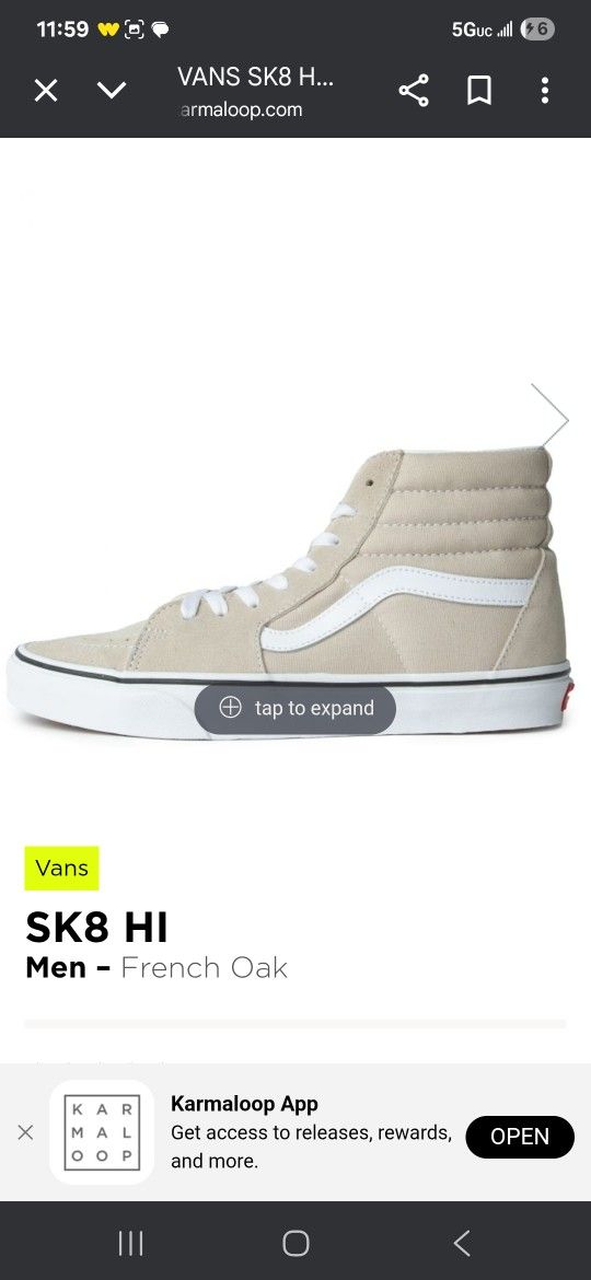 Size 8 w Vans