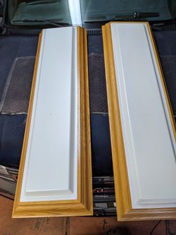 Fluorescent Light Fixture W/ Oak Frame