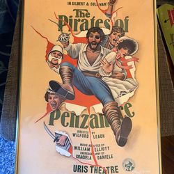 THE PIRATES OF PENZANCE” 1981 WINDOW CARD w LINDA RONSTADT,  KEVIN KLINE BROADWAY