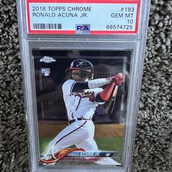 2018 Topps Chrome Ronald Acuna Jr. RC #193 PSA 10 Atlanta Braves Rookie