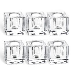 Glass Candle Holder Set of 6 Taper Candle Holders for Candlesticks