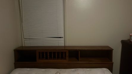 Head board with frame light wooden brown
