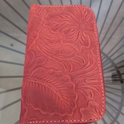 Hand Tooled One Zipper Wallet