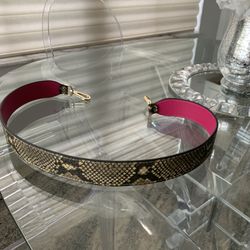 Snake print / pink bag strap faux leather