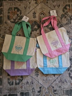 Trader Joe's Mini Pastel Canvas Tote Bags