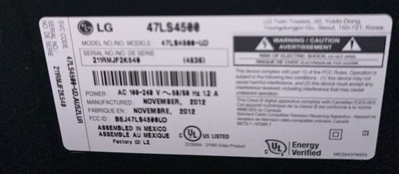 47" LG LED TV (Model: 47LS4500) - Works Perfectly