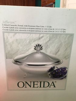 Jefferson Silver plate Oneida Covered Casserole dish
