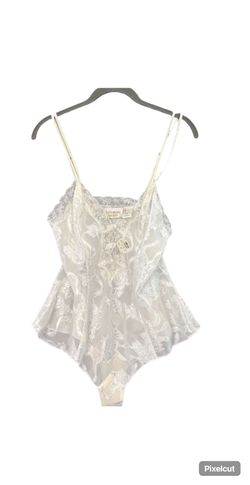 90s Vintage Victoria's Secret Gold Label sheer lace 1Pc Lingerie teddy bodysuit
