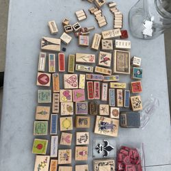 Over 75 Rubber Stamps Some New Some Used 