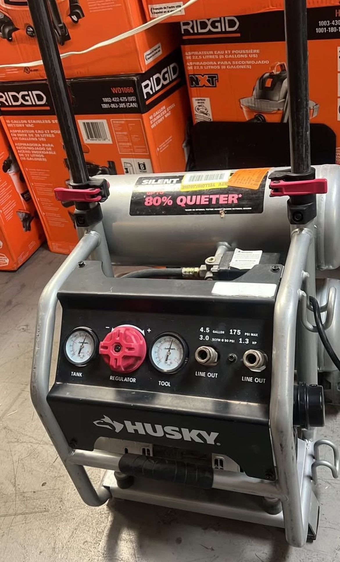 Husky 4.5 Gal. 175 PSI Portable Electric Quiet Air Compressor
