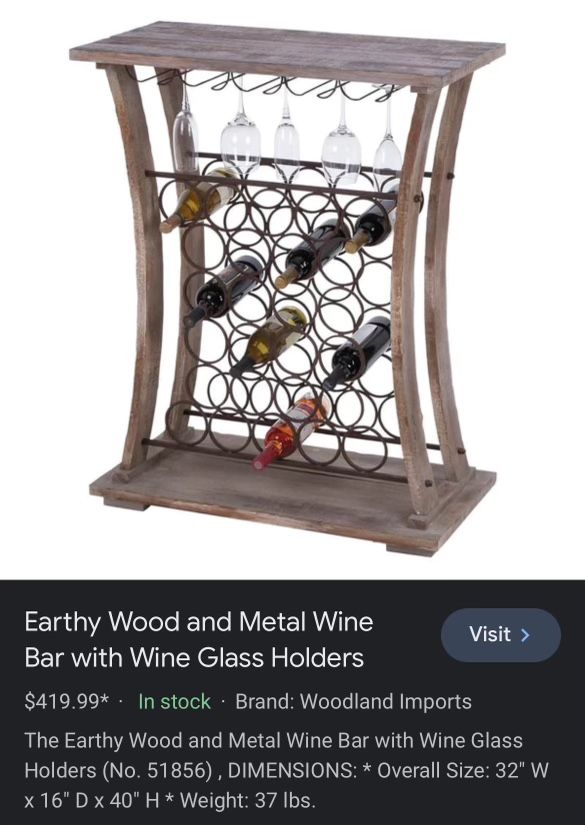 Wine Rack - Ash Wood & Black Metal 26 Bottle Holder