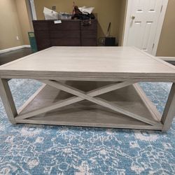 Safavieh White Washed X-Base Coffee Table