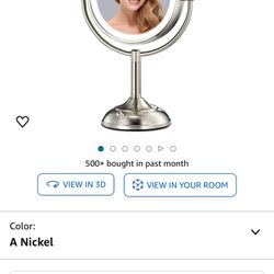 VESAUR 10" Extra Large and 17" Tall Lighted Makeup Mirror, 1X/5X Magnifying Vanity Mirror with 3 Colors Dimmable, 62 Premium LED Lights, 360° Rotation