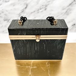 Elegant Black Acrylic Box Clutch Purse PU0000041