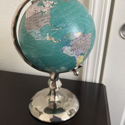 Decorative World Globe Desk Decor Tabletop Display Teal