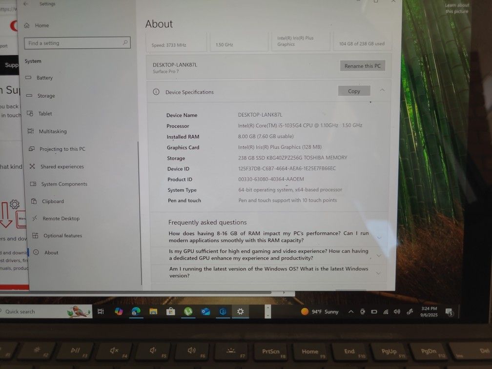 I5 Microsoft Surface Pro 7 
