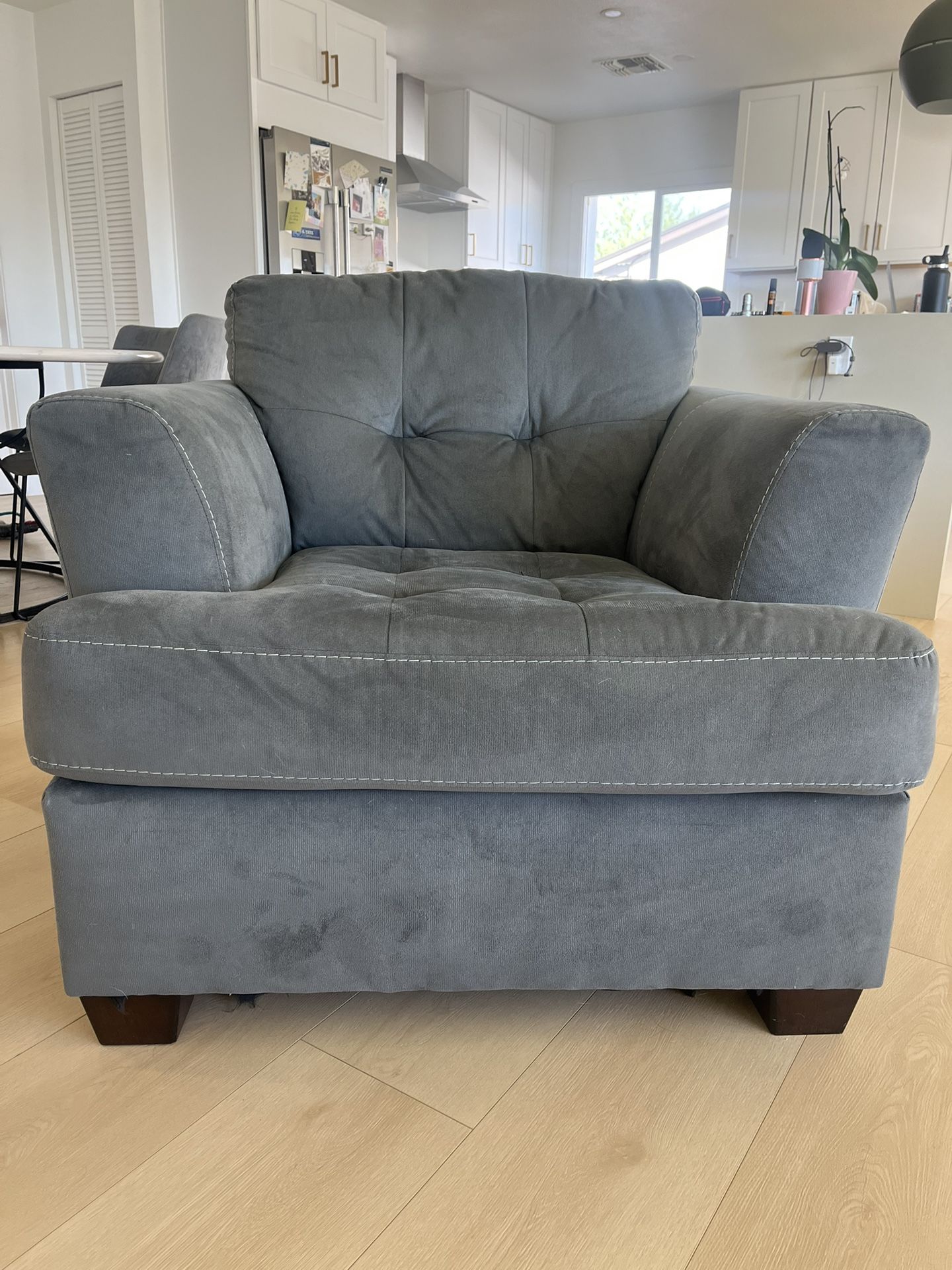 Grey Cushioned Chair