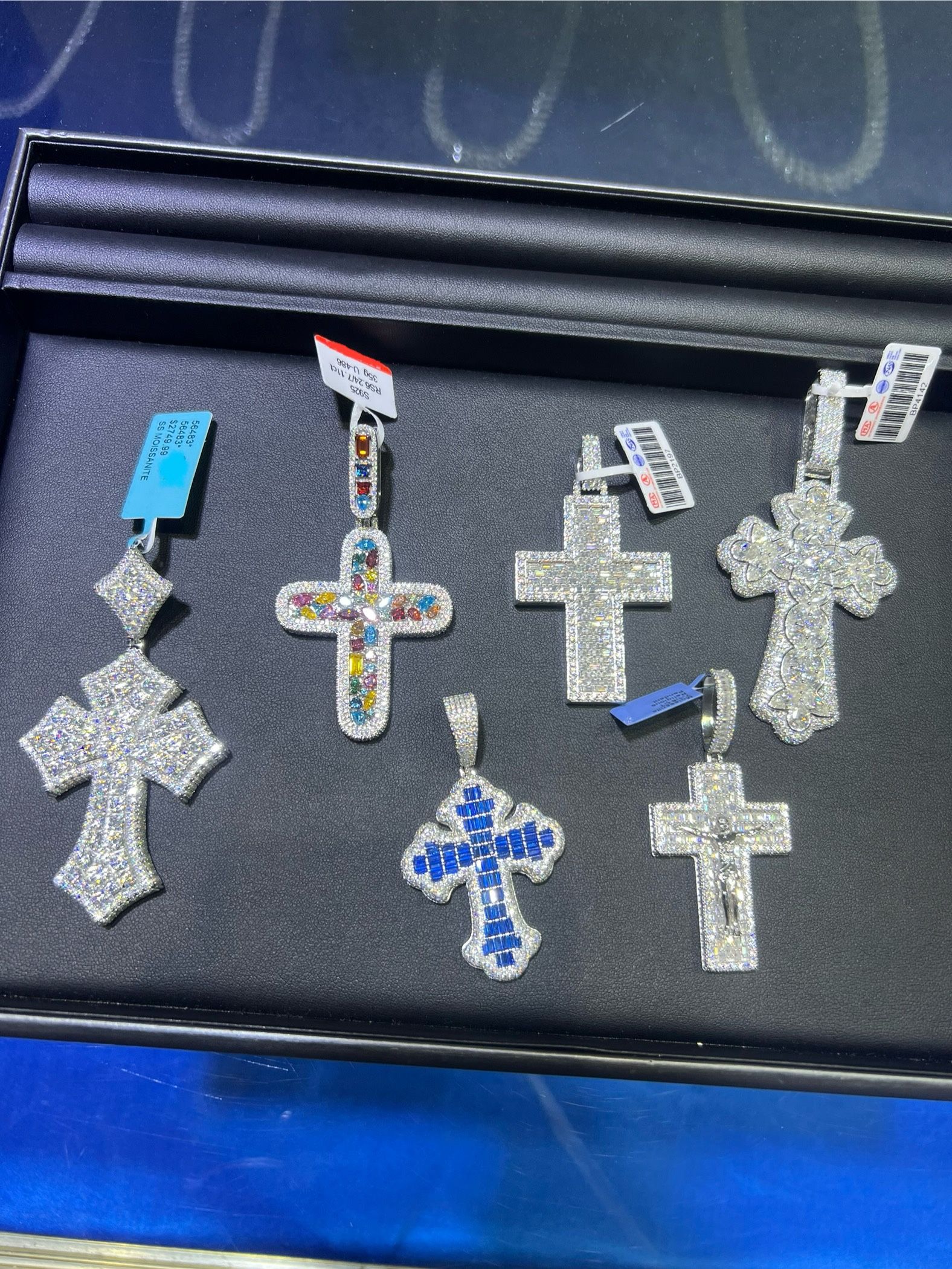 Moissanite cross pendants