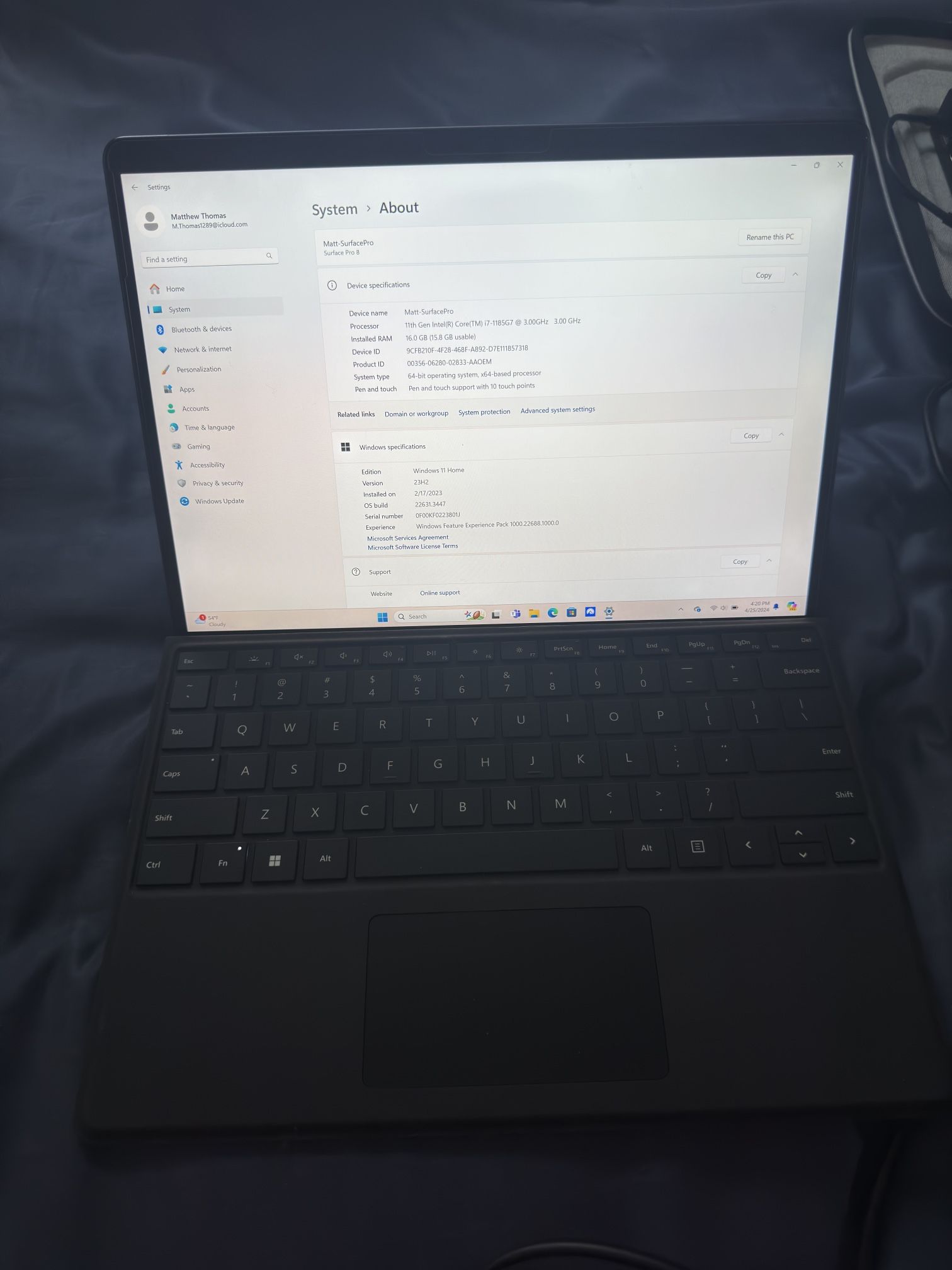 Microsoft Surface Pro 8 W/ Keyboard, Pen, and Dock