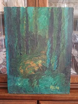 Dark Forest Abstract Acrylic Painting By Pilar or Alar