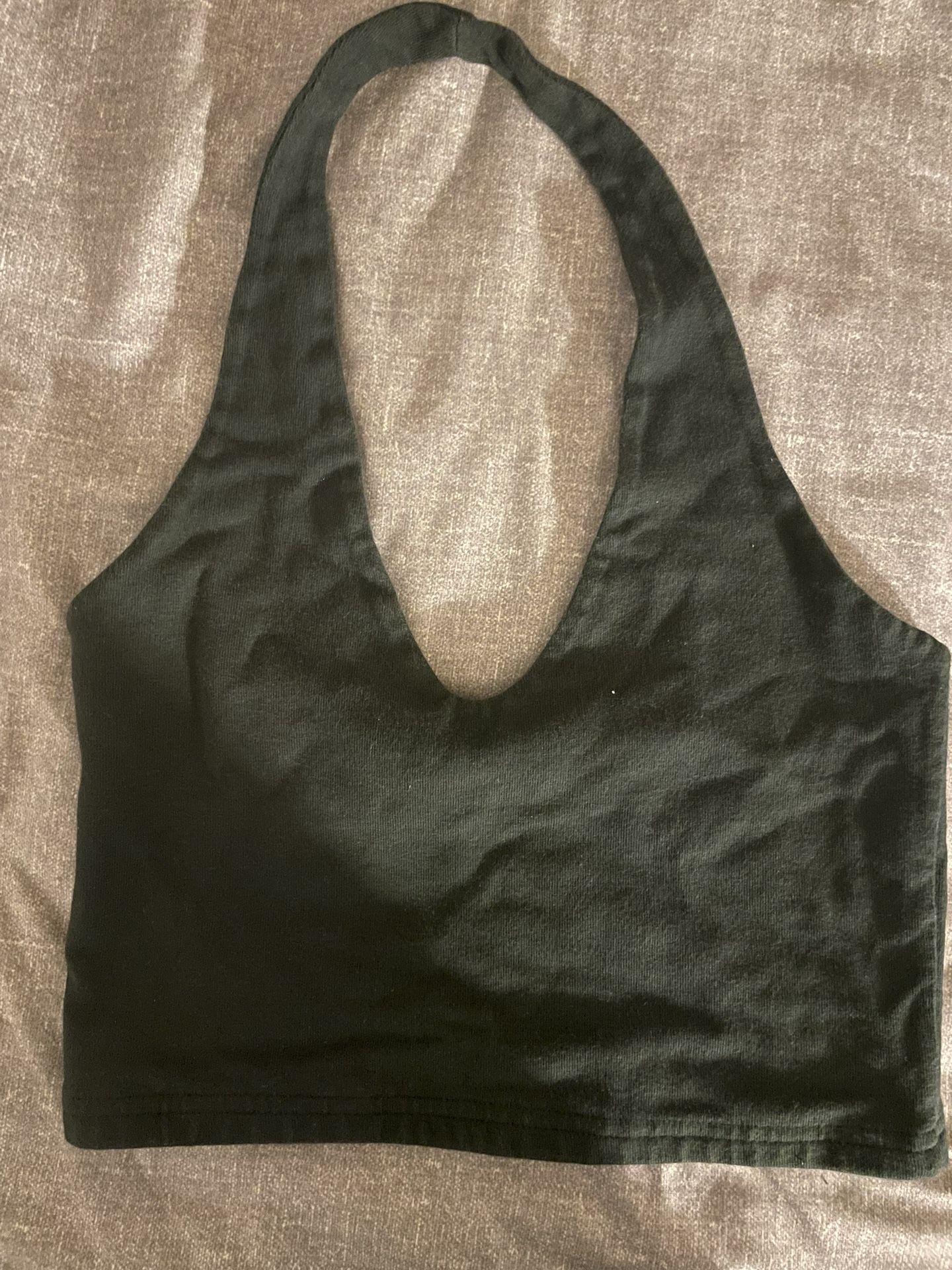 brandy melville dark green halter top