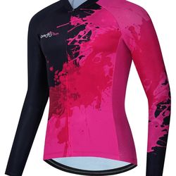 New with tags Cycle-Run Women Cycling Bike Jersey Long Sleeve, Womens Cr-Long-xarti, Small