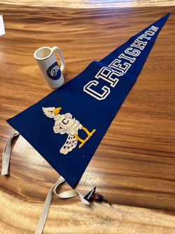 Vintage Creighton Pennant, Mug and Blue Jay