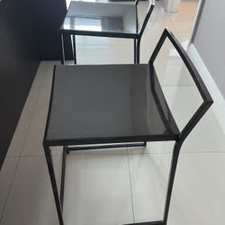 Set of 2 Minimalist Black Bar Stools – Sleek & Sturdy