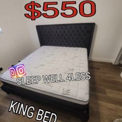 NEW  KING SIZE BED FRAME AND MATTRESS 
