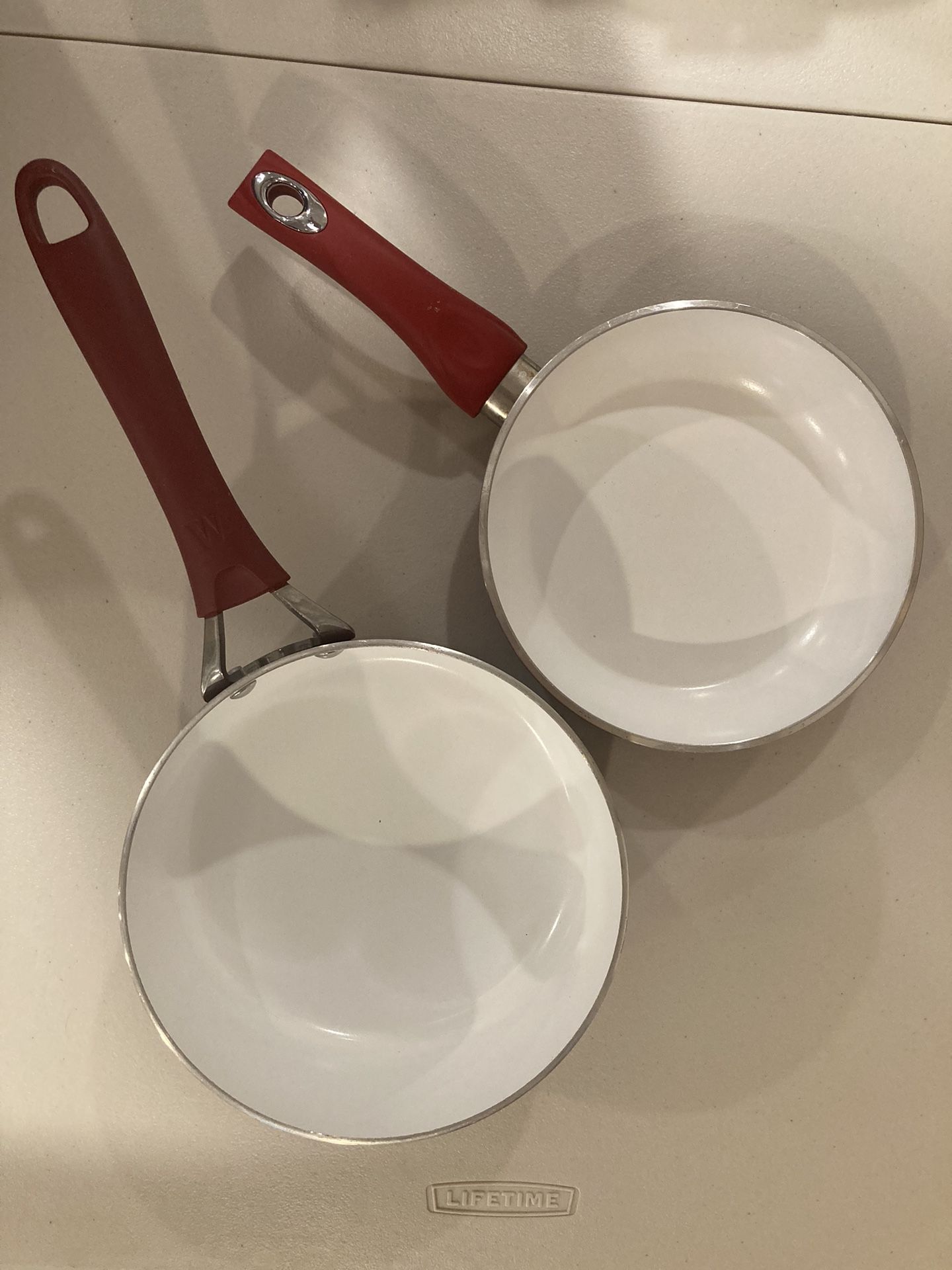 Set Of Two Nonstick Ceramic Cookware. Pan And Pot