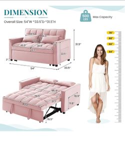 Antetek 3 in 1 Convertible Sleeper Sofa Bed