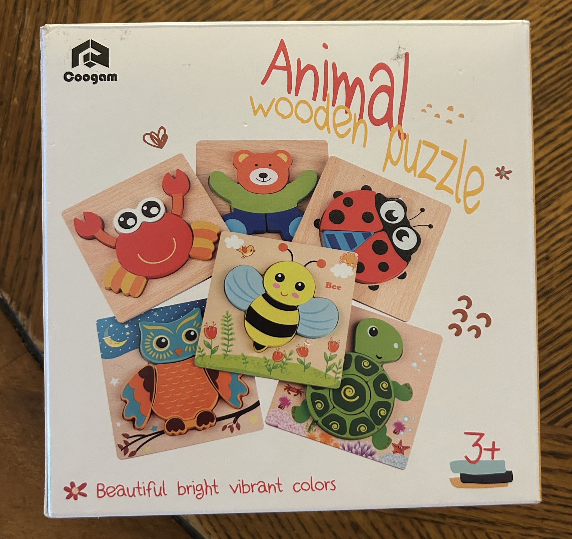 Coogam Animal Wooden Puzzles- Colorful Bee & Friends