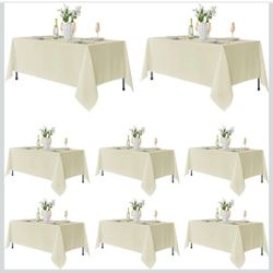 Fitable 8 Pack Table Cloth Rectangle Table: Stain and Wrinkle Resistant Tablecloth Rectangular, Washable Polyester Tablecloths for Wedding Party Dinin