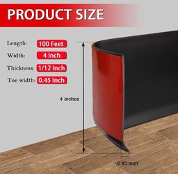 Black vinyl baseboard 100 Ft 4 inch