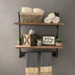 NEW IN BOX Rustic Pipe Shelving