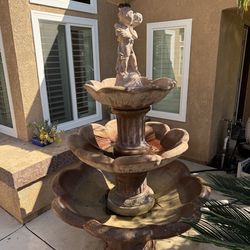 Large 3-Tier Cherub Outdoor Garden Fountain